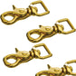 Horse Tack Brass-Plated Trigger Snap Square Eye Snap Loop Eye 2-1/2" 4-Pack