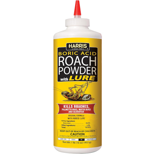 Harris Boric Roach Powder with Lure 16 oz. Puffer for Roaches Silverfish