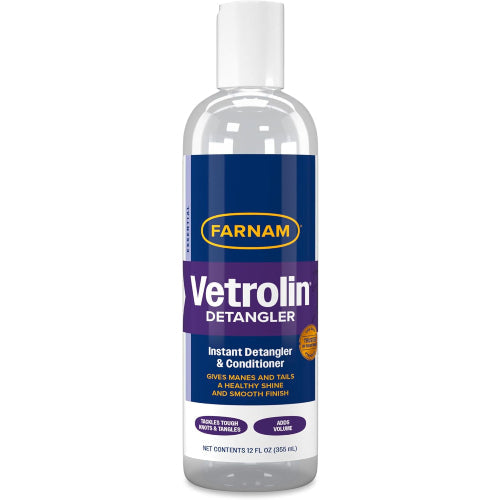 Farnam Vetrolin Instant Detangler & Conditioner Healthy Horses Mane and Tail 12 oz.