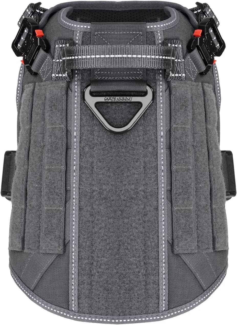 No-Pull Tactical Dog Harness with Handle & MOLLE Vest Adjustable