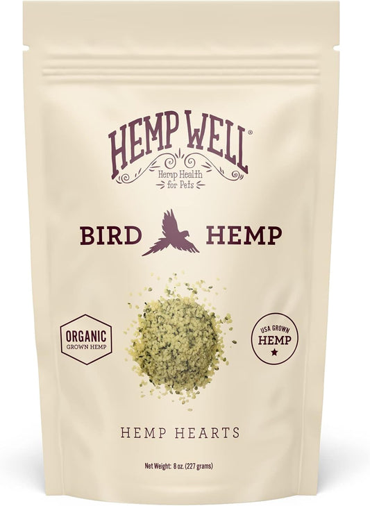 Organic Hemp Hearts for Birds Feather Plucking Support Relaxation 8oz