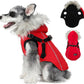 Waterproof Dog Coat Jacket with Faux Fur Hood & Reflective Strap