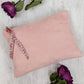 Pink Fleur Vegan Suede Clutch Purse
