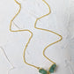 Three-Pronged Raw Apatite Gold Necklace