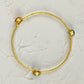 Three Gems Gold Bangle