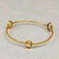 Three Gems Gold Bangle