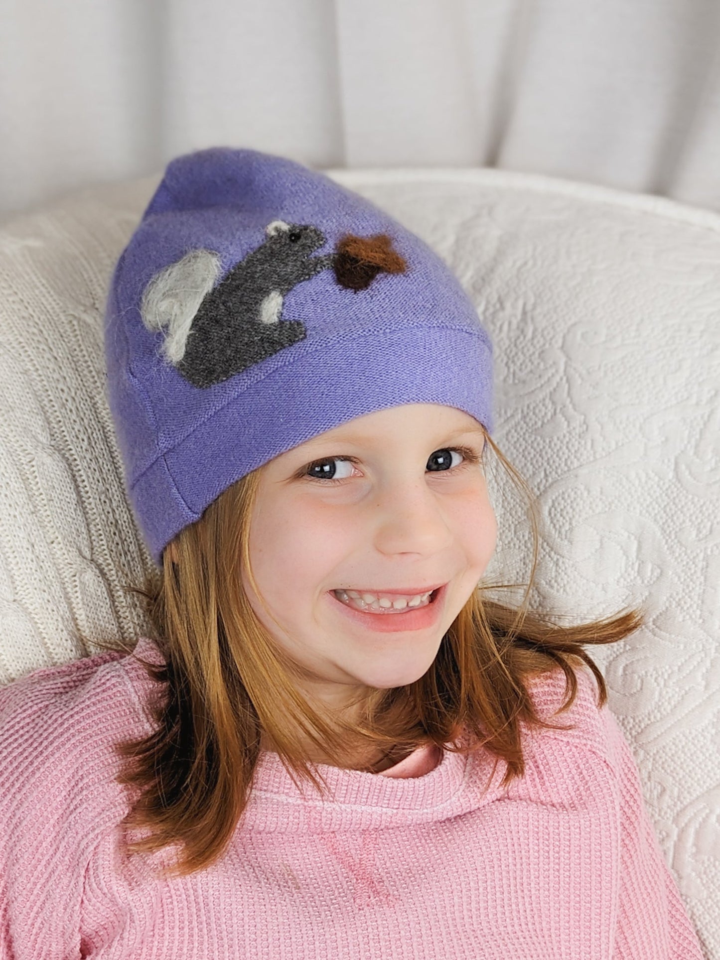 Squirrel Cashmere Hat - Child