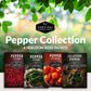 Hot Pepper Seed Collection – Heirloom Non-GMO 4-Variety Pack: Jalapeño, Serrano, Cayenne & Habanero Orange for Salsas, Sauces & Spicy Cooking
