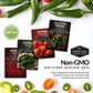 Hot Pepper Seed Collection – Heirloom Non-GMO 4-Variety Pack: Jalapeño, Serrano, Cayenne & Habanero Orange for Salsas, Sauces & Spicy Cooking
