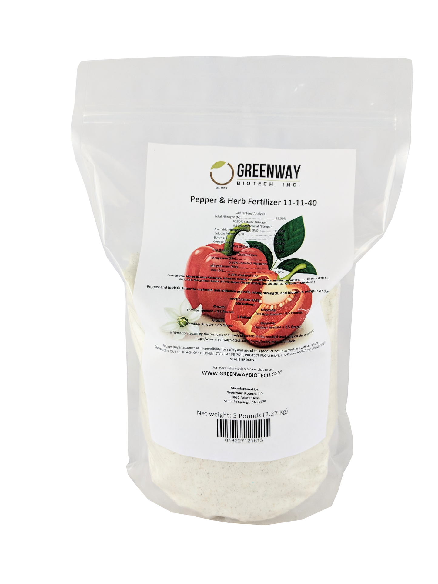 Pepper and Herb Fertilizer 11-11-40 | Chelated Micronutrients | Hydroponics, Soil & Foliar Application