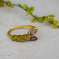 Peridot and Amethyst Vine Ring