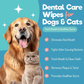 Pet Dental Wipes Dog Cat Teeth Cleaning Plaque Tartar Breath Freshener 55Ct