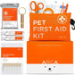 Pet First Aid Kit for Dogs & Cats with Thermometer, Tick Remover & Manual