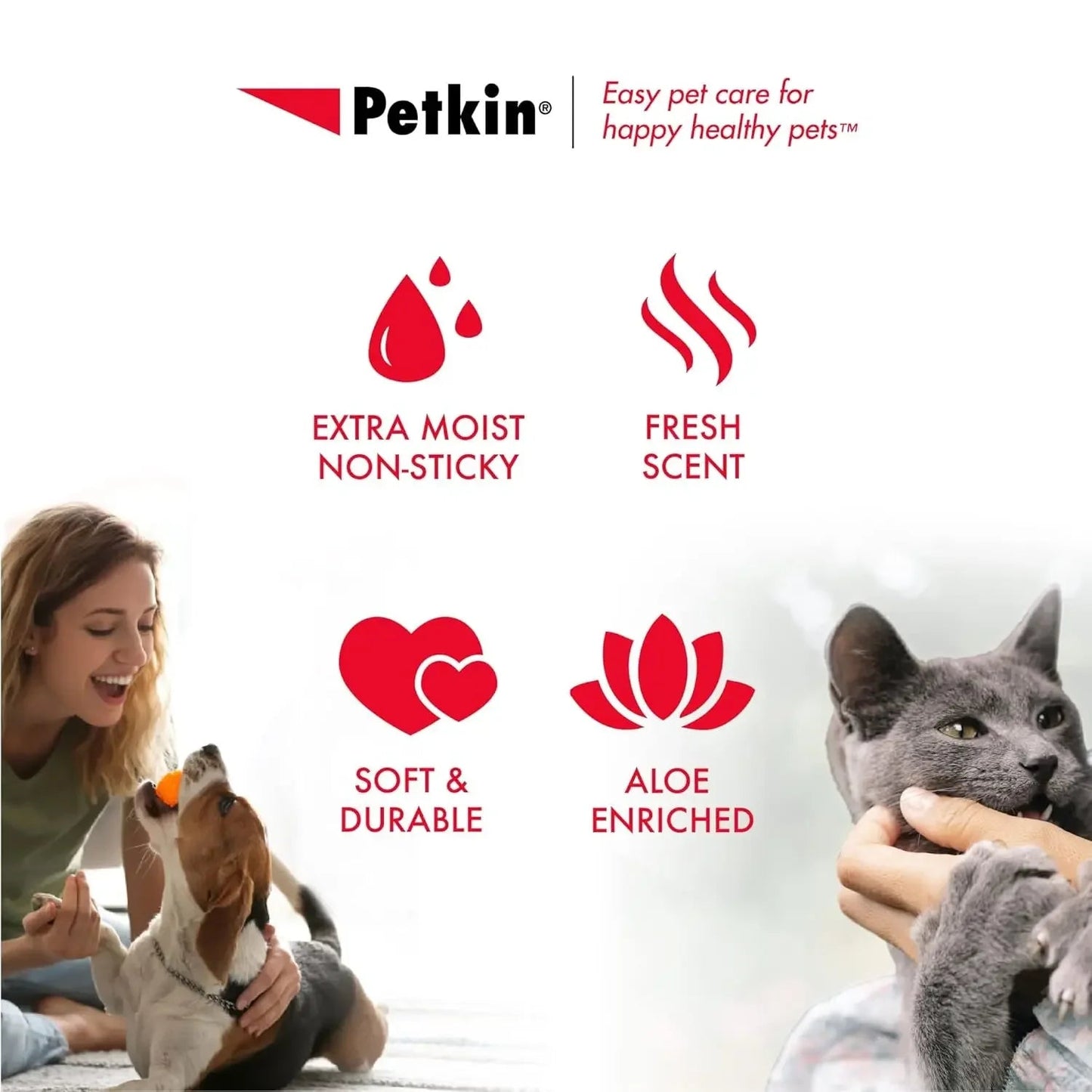 Pet Wipes for Dogs & Cats – 100 Large Grooming Wipes for Ears, Face, Eyes & Paws
