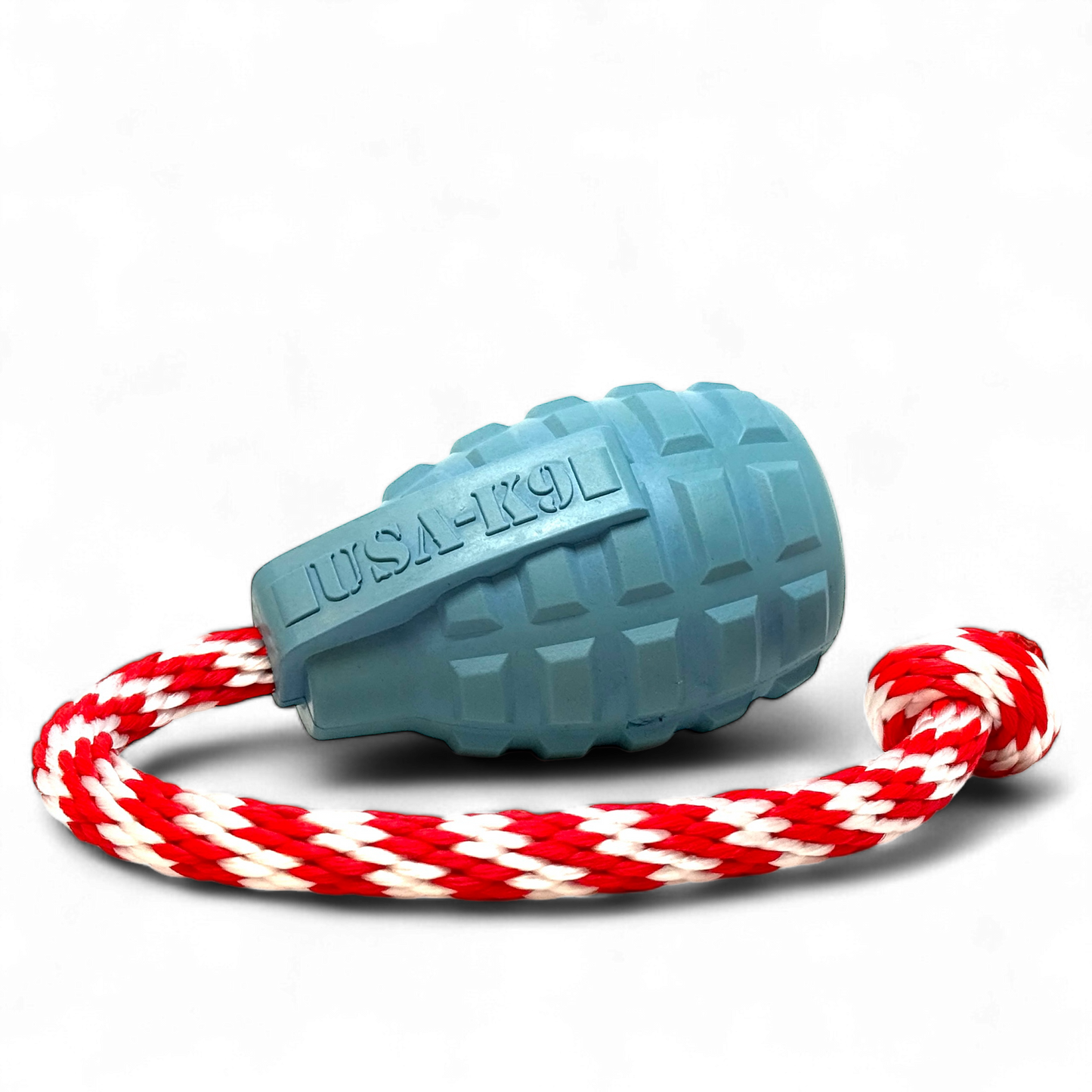 USA-K9 Grenade Shaped Rubber Dog Toy - Chew, Treat Dispenser & Tug Toy | USA