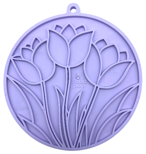 Tulip Design eMat - Enrichment Lick Mat For Dogs and Cats - With Suction Cups | USA Made