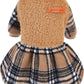 Plaid Dog Sweater Dress for Small Dogs – Warm Winter Outfit for Girl & Boy Puppies