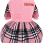 Plaid Dog Sweater Dress for Small Dogs – Warm Winter Outfit for Girl & Boy Puppies