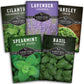 Popular Herb Seed Collection – 5 Heirloom Non-GMO Herbs for Culinary & Garden Use (Spearmint, Basil, Cilantro, Lavender & Parsley) – Indoor or Outdoor Growing Kit