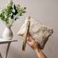 Josephine Embroidered Gold and White Wristlet Purse
