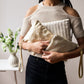 Josephine Embroidered Gold and White Wristlet Purse
