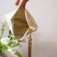 Josephine Embroidered Gold and White Wristlet Purse