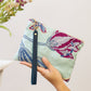 Enchanting Azure Embroidered Wristlet