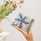 Enchanting Azure Embroidered Mini Pouch