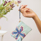 Enchanting Azure Embroidered Mini Pouch