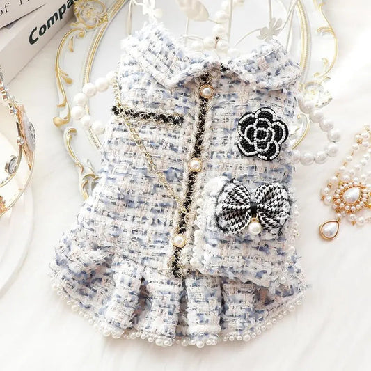 Princess Dog Dress | Lolita Tweed Coat Outfit for Small Dogs & Puppies