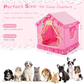 Princess Pet Tent Cat Dog Bed Washable Cozy Indoor Pet House Small Medium Pets