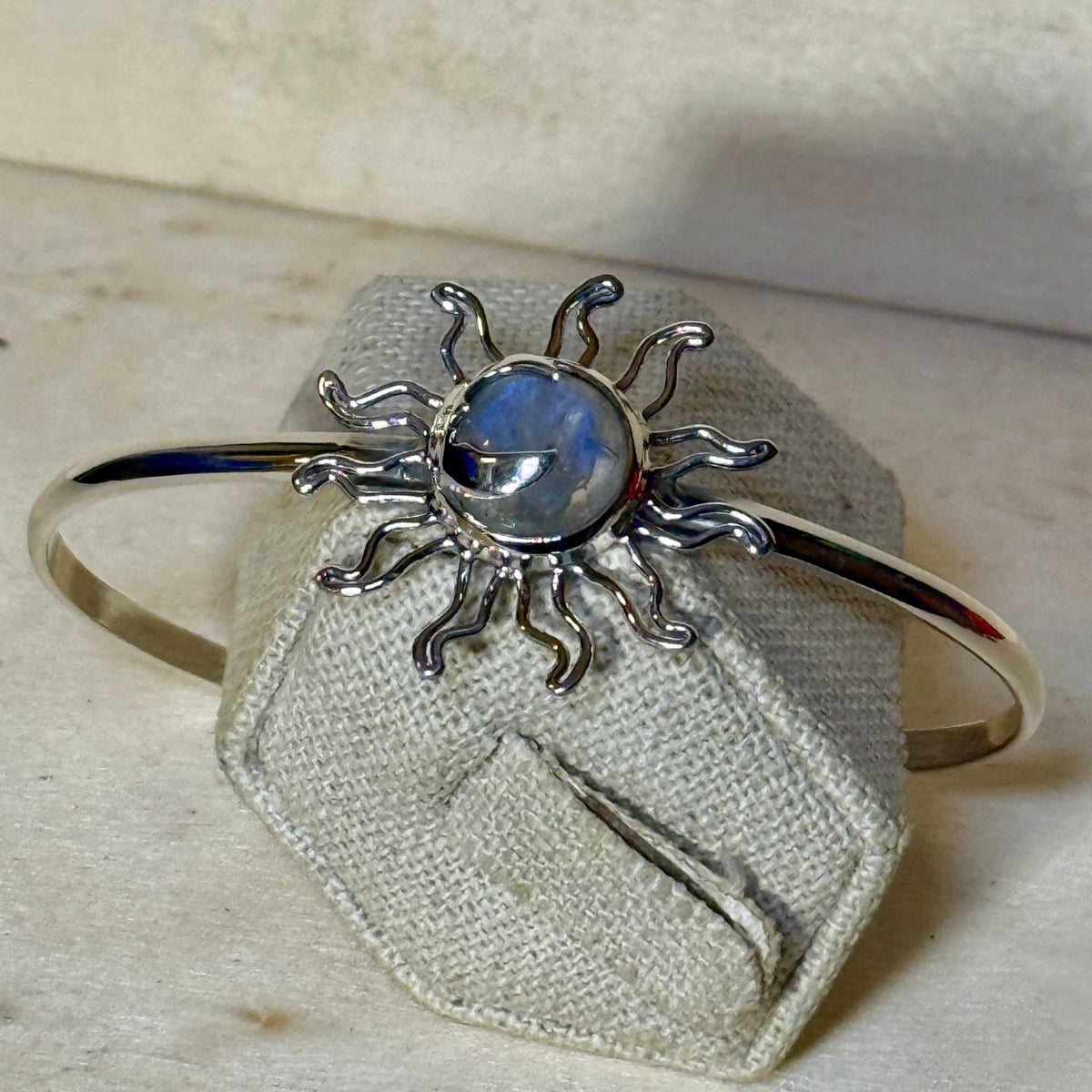 Sterling Silver Sun Moon Cuff Bracelet