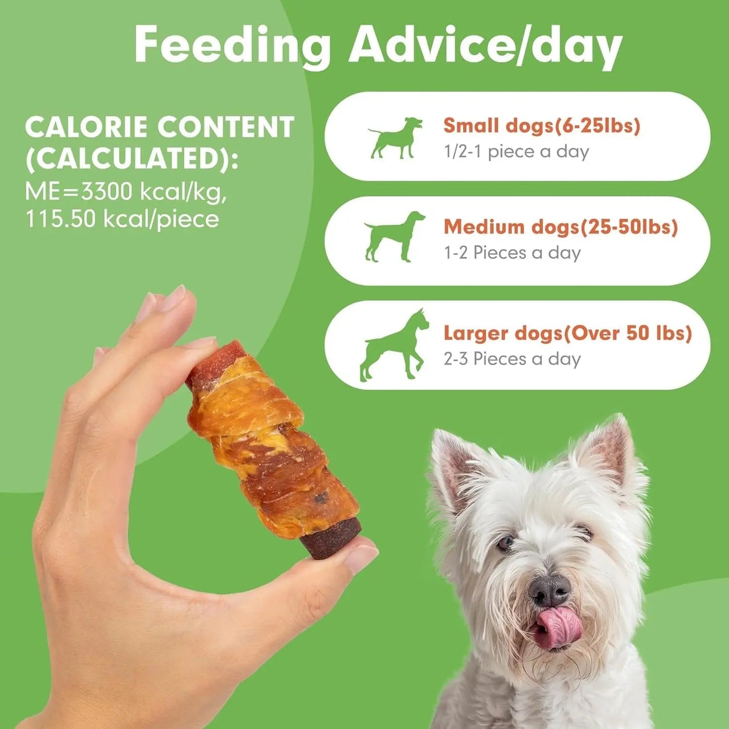 Rawhide Free Dog Treats 3 Inch Chicken Duck Beef Rolls 16 Count 21oz