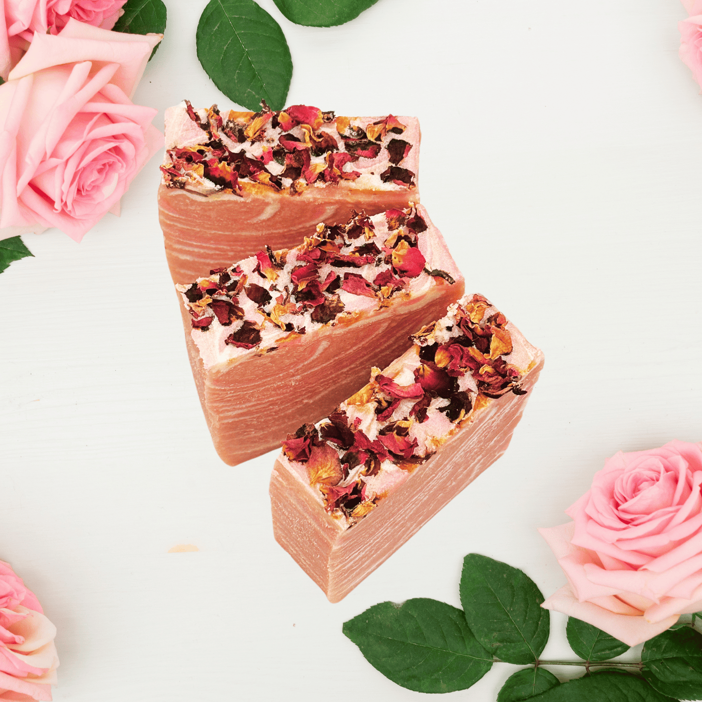 Red Roses Handmade Natural Bar Soap Coconut & Olive Oil Organic Soap