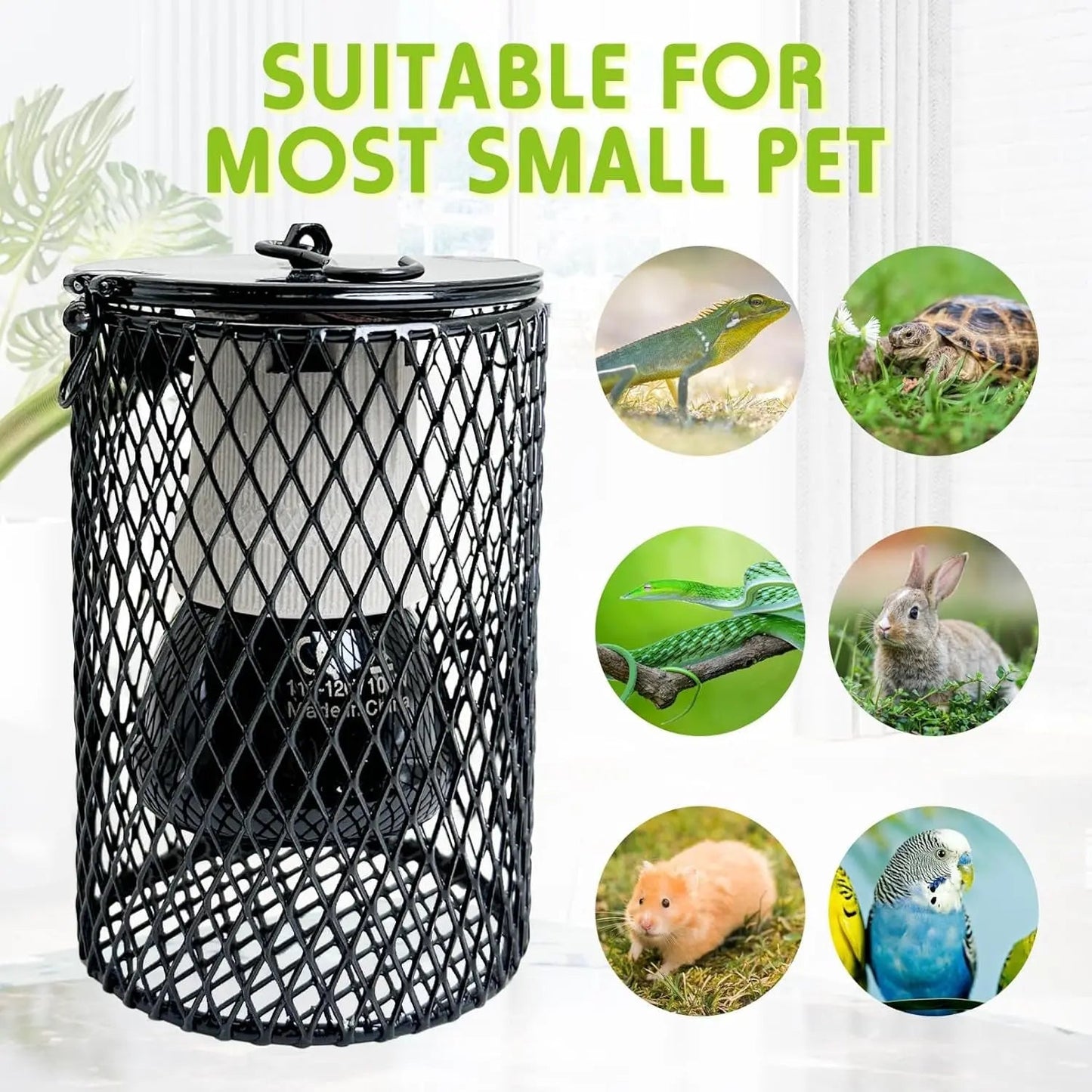 Reptile & Bird Cage Ceramic Heat Lamp 0-100W Guard No Light Emitter