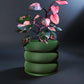Ribbed Bubble Plant Pot With Drainage and Saucer