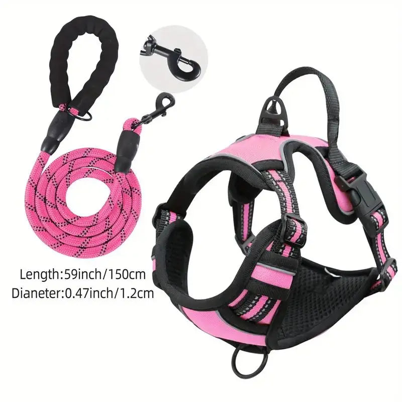 Service Dog Harness Front Clip Heavy Duty Reflective Easy Control Handle for Large Dog Walking?Easy to Control for Small Medium