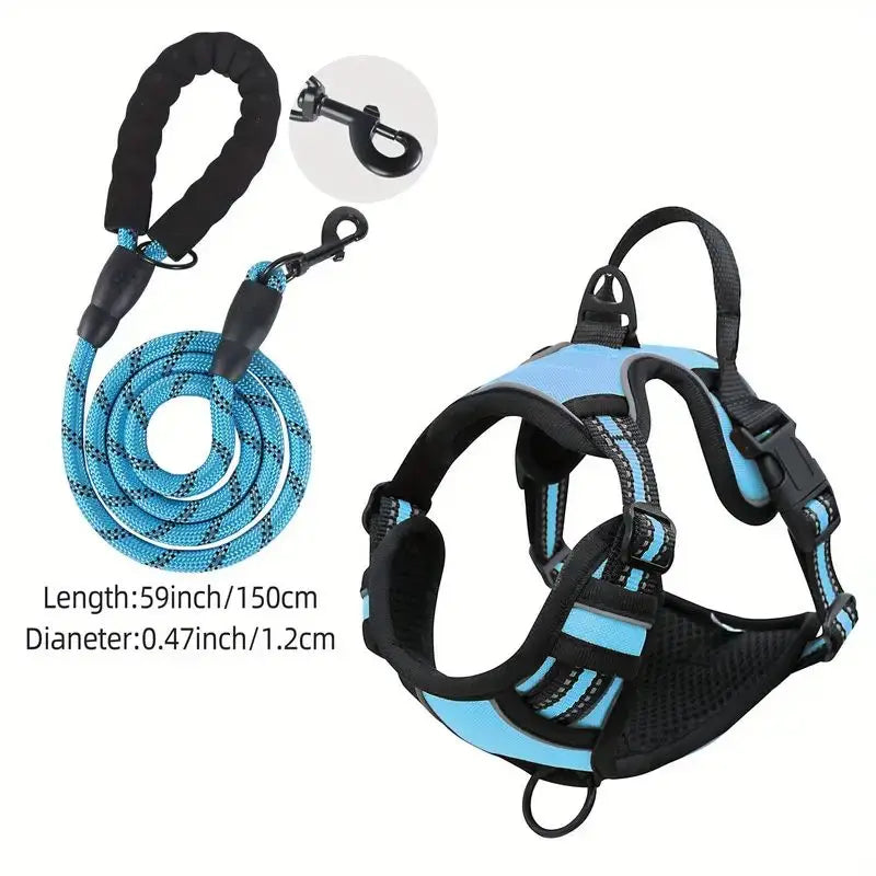 Service Dog Harness Front Clip Heavy Duty Reflective Easy Control Handle for Large Dog Walking?Easy to Control for Small Medium