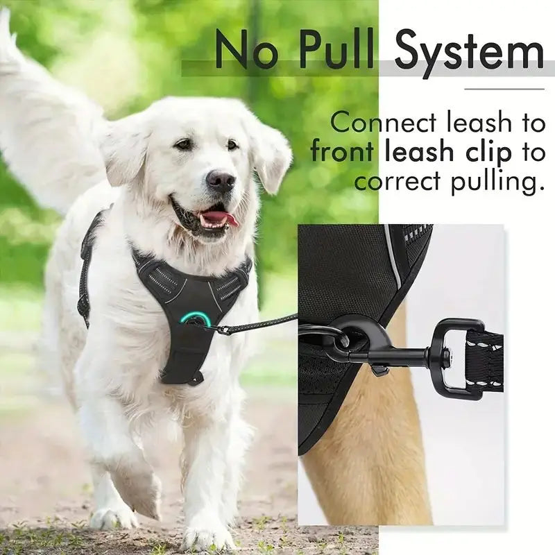 Service Dog Harness Front Clip Heavy Duty Reflective Easy Control Handle for Large Dog Walking?Easy to Control for Small Medium