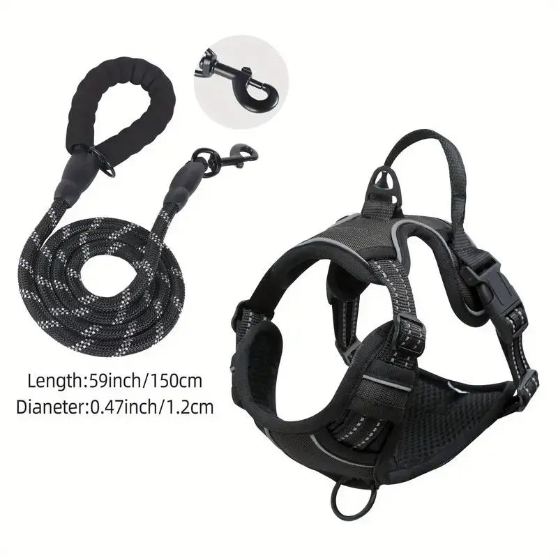 Service Dog Harness Front Clip Heavy Duty Reflective Easy Control Handle for Large Dog Walking?Easy to Control for Small Medium