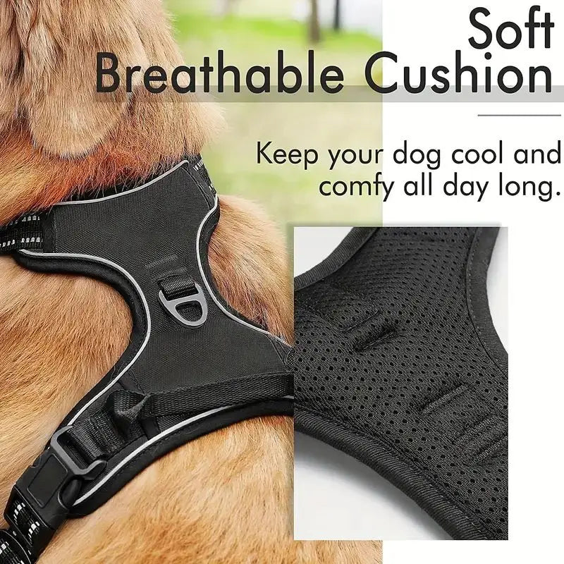 Service Dog Harness Front Clip Heavy Duty Reflective Easy Control Handle for Large Dog Walking?Easy to Control for Small Medium