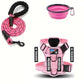 Service Dog Harness & Leash Set with 1pc Folding Bowl Reflective Adjustable Dog Vest Harness Soft Oxford Pet Harness For Small M