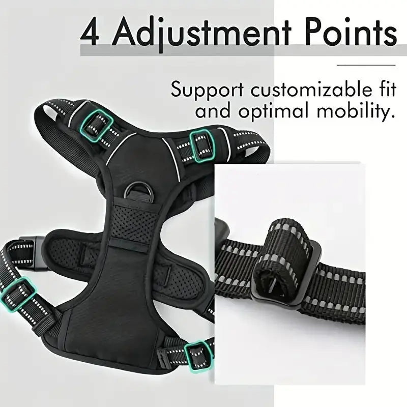 Service Dog Harness Front Clip Heavy Duty Reflective Easy Control Handle for Large Dog Walking?Easy to Control for Small Medium