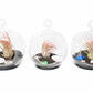 SALE - Set of 3 Beachy Globe Terrariums with Black Sand