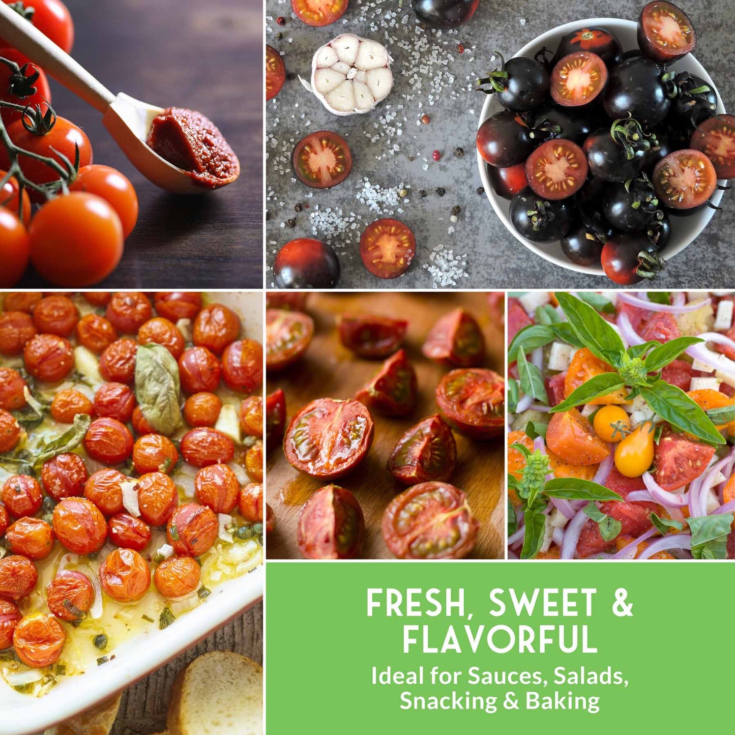 Cherry Tomato Seed Collection – 5 Heirloom Tomatoes for Patio Gardens