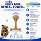 Honey Bone Dental Tower - Juguete masticable de nailon duradero para perros XL | Fabricado en EE. UU.