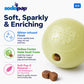 Glow in the Dark Glitter Ball 2-Pack Dog Toy | Soft PUP-X Rubber Floating Fetch Ball with Treat Dispenser | USA Made