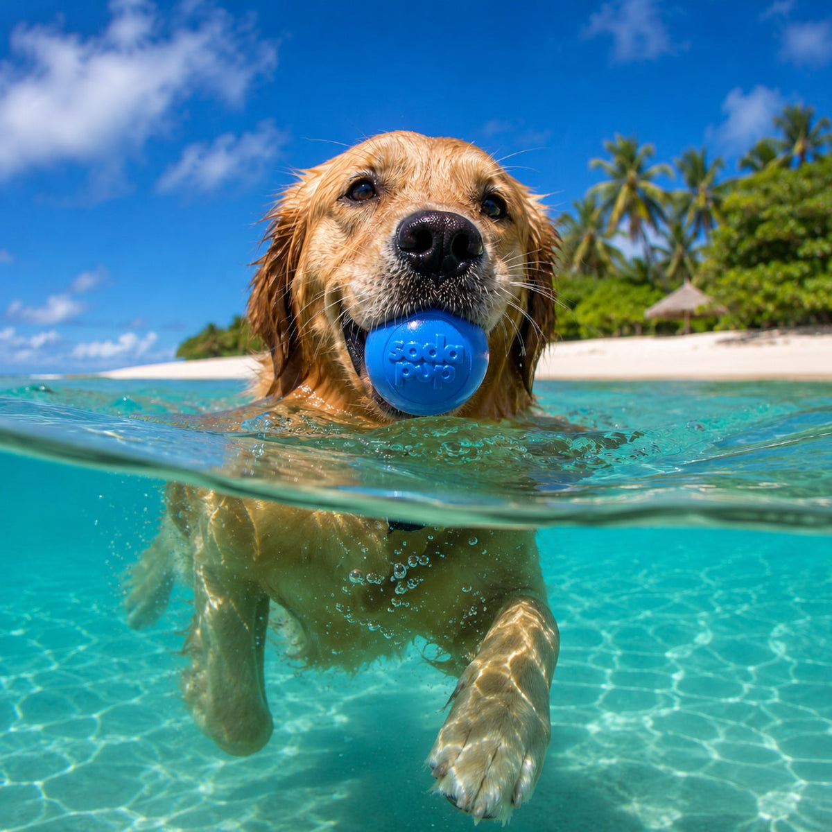 Pelota chirriante: juguete duradero para perros que emite sonido, flota, juguete para masticar | Fabricado en EE. UU.
