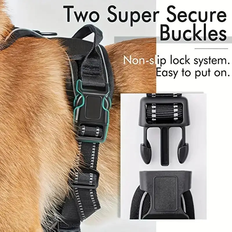 Service Dog Harness Front Clip Heavy Duty Reflective Easy Control Handle for Large Dog Walking?Easy to Control for Small Medium