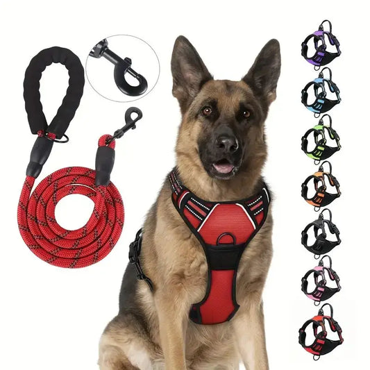 Service Dog Harness Front Clip Heavy Duty Reflective Easy Control Handle for Large Dog Walking?Easy to Control for Small Medium